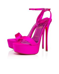Christian Louboutin Platforms Queen Alta 150 mm Holly Pink/lin Holly Pink Satin